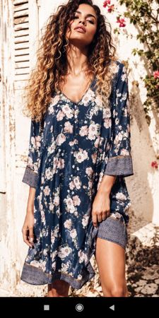 Nile Sommer Kleid mit Blumenmuster Knöpfe XS S NP 249.-