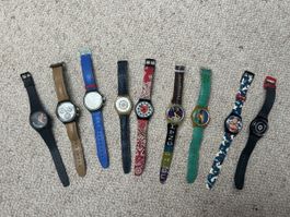 9 alte Swatch-Uhren