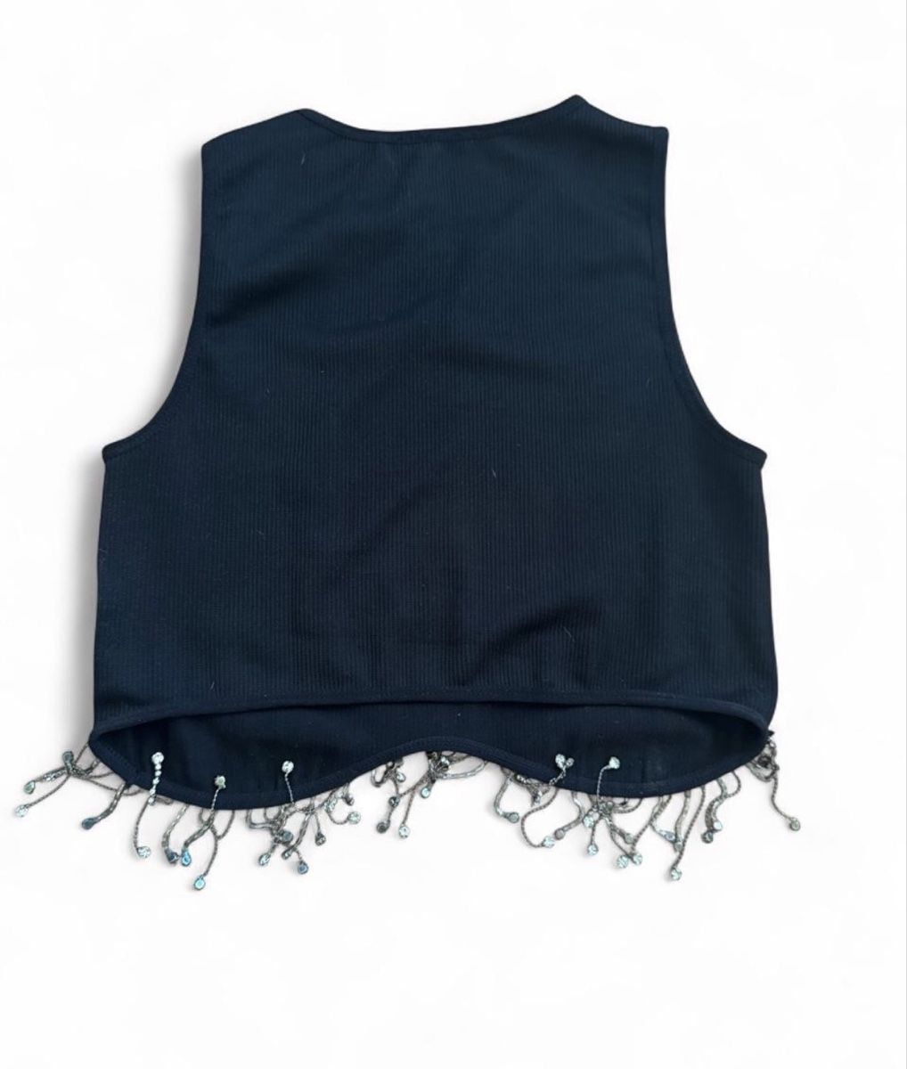 Top: Crop Top schwarz mit Strass Fransen – Nuovo (secondo la descrizione) da Marbach SG venduto da Rob_sta 1