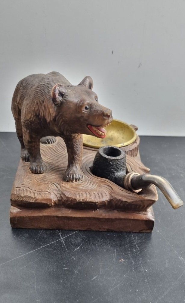 Portacenere: Raucherset um 1920 Brienzer Schnitzerei Aschenbecher Pfeife – Usato da Flums venduto da Flumsantik 3