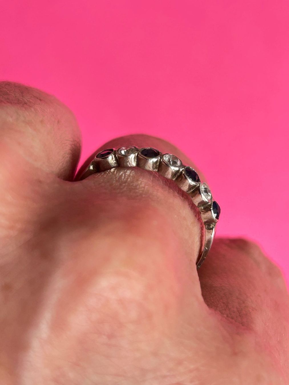 Ringe: Silberring mit blau-weissen steinen "Elegante" (60) – Gebraucht aus Basel von bellespirit 3