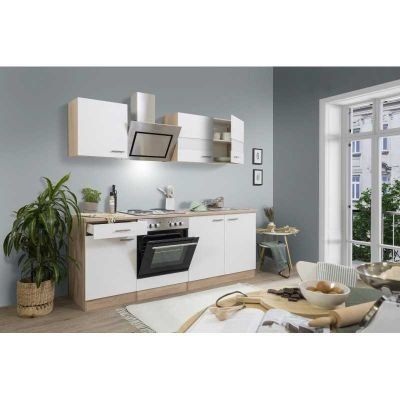 Cucine complete: 371 - Küchenzeile Singleküche 210cm Eiche/Sägerau/Weiss – Nuovo e nell'imballaggio originale da Wallenwil venduto da toesstalvertrieb 2