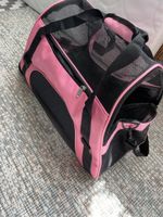 Transporttasche für Tiere rosa/schwarz gebraucht
