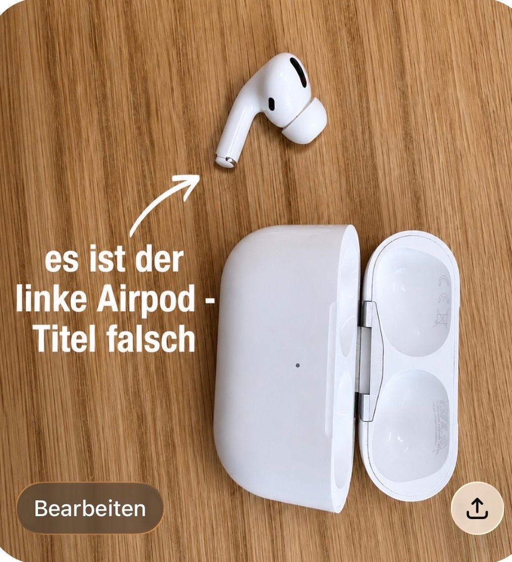 Apple Cuffie: Airpods pro, 1. Generation rechter Airpod – Usato da Feuerthalen venduto da Sophie3000 2