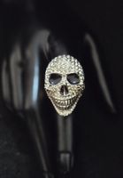 Statement Totenkopf Ring mit Strass besetzt