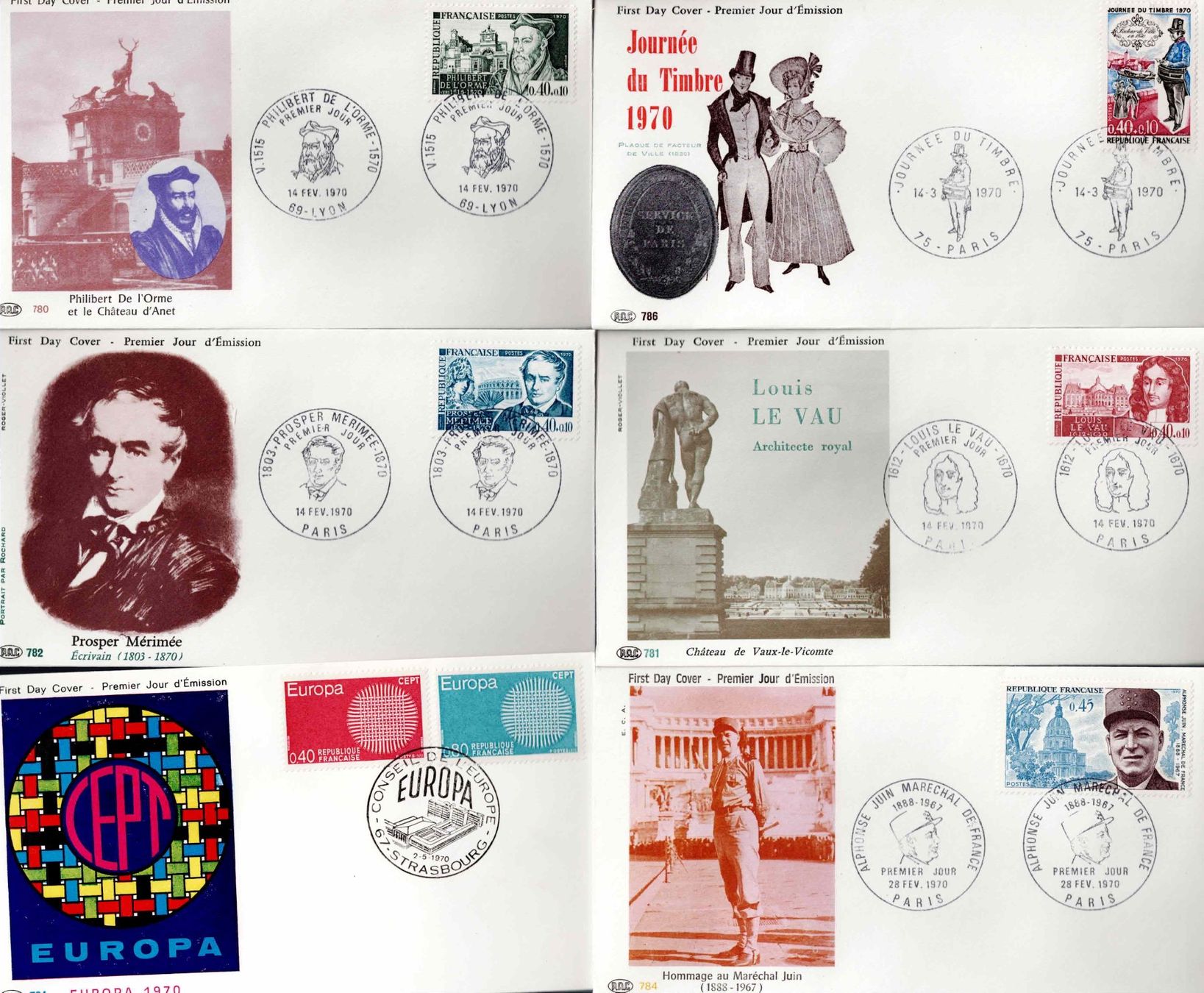Tutti i francobolli: 6 Stück FDC Frankreich – Usato da Koblenz venduto da Markenhimmel