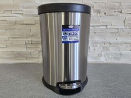 Edelstahl Tretabfalleimer 20 L silber Abfalleimer Mülleimer