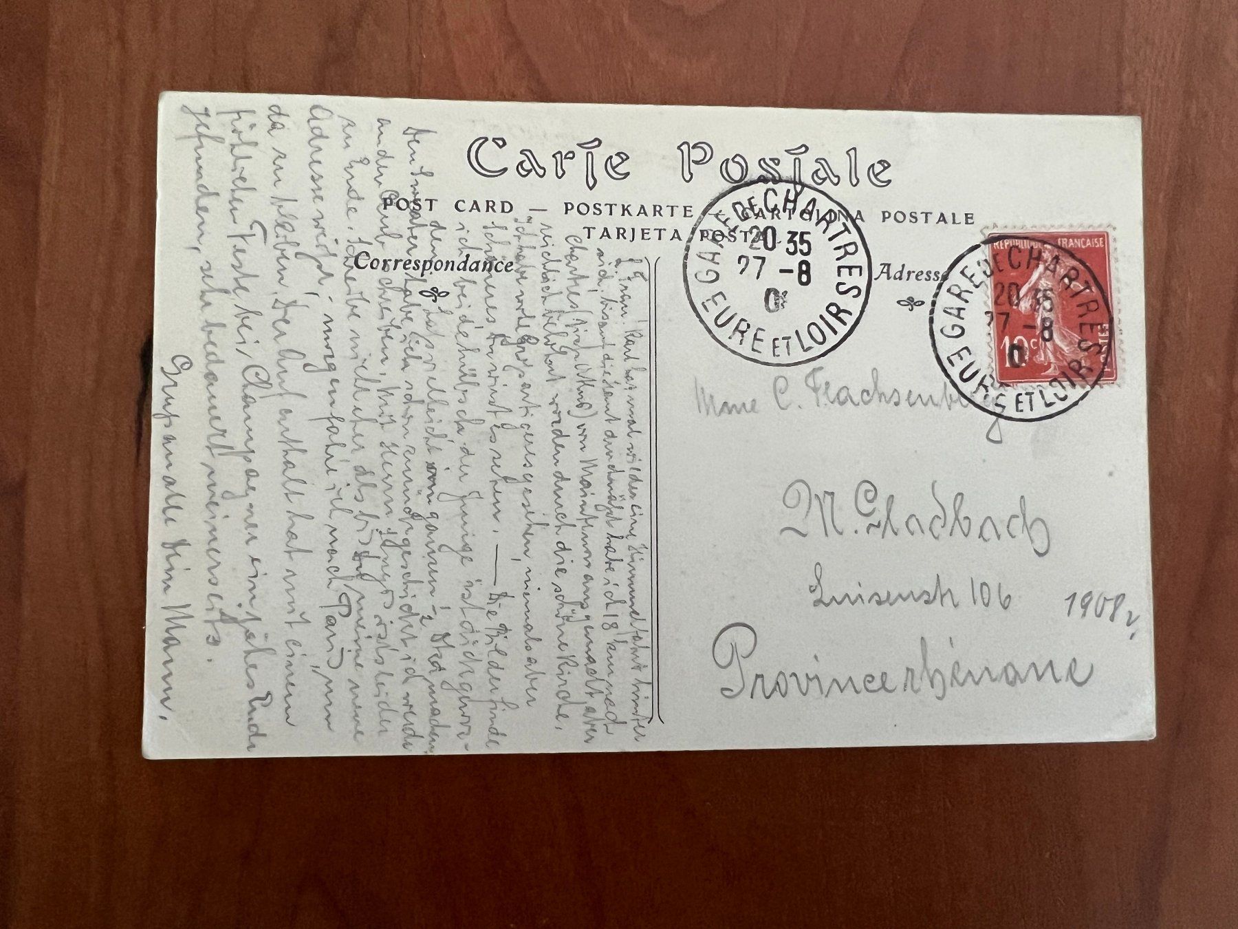 Cartes postales: Ansichtskarte 1927 Chartres  (C340) – D'occasion à Hinwil par Sidi4 1
