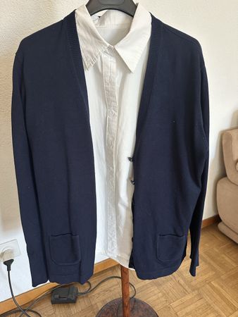 Cardigan + camicia bianca cotone taglia M/L