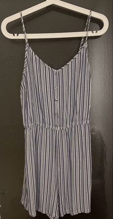 Kurzer ONLY Jumpsuit Romper Streifen Blau Weiss Gr. 40 🩵