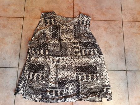 T-Shirt ärmellos (schwarz-weiss) in Übergrösse Gr. 56
