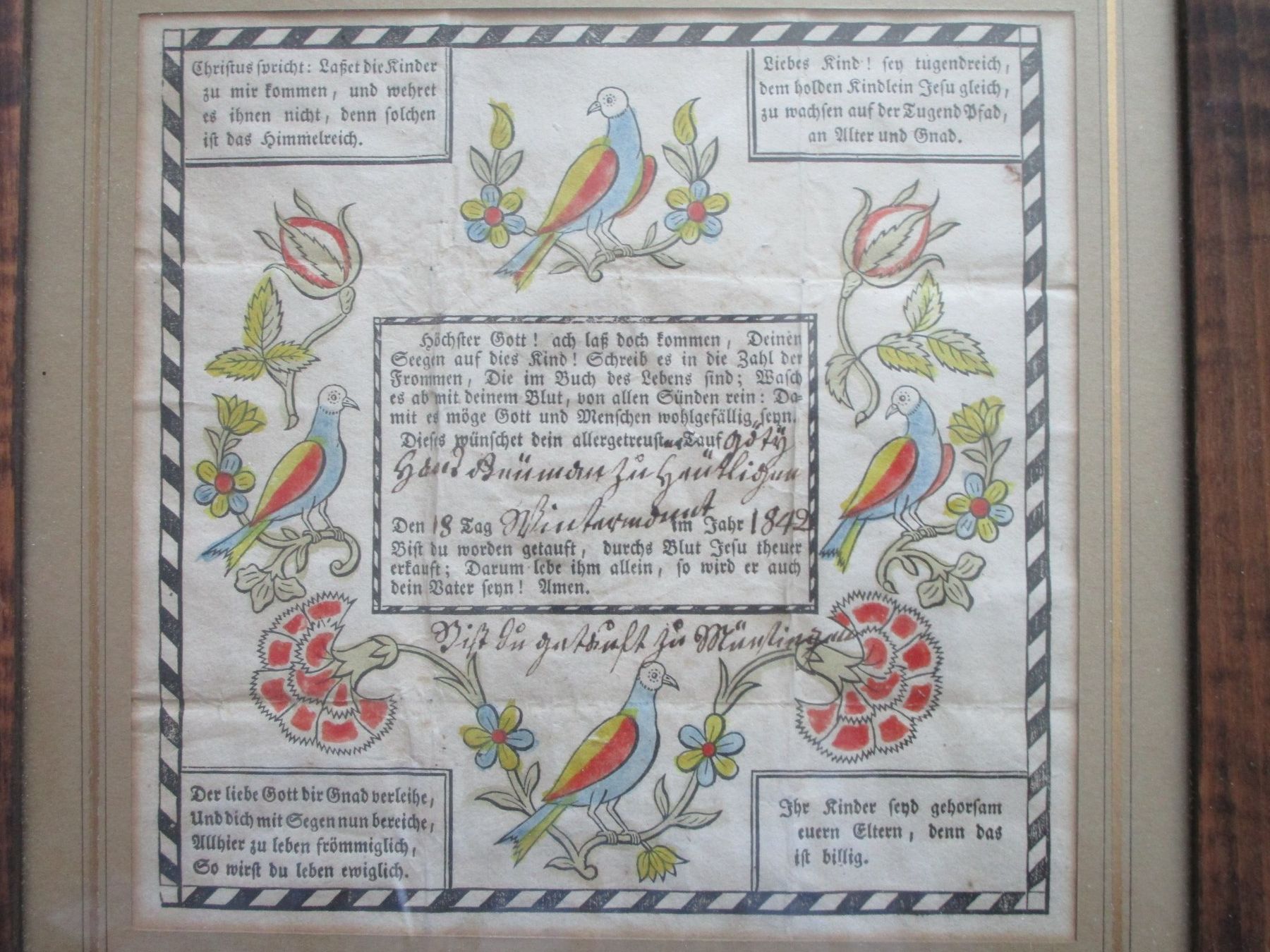 Documenti: Antiker Tauf-Zedel 1842 – Usato da Heimberg venduto da Lupo57 1