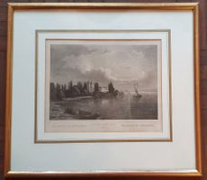 Bild - Stich - Schloss Gottlieben, im Goldrahmen