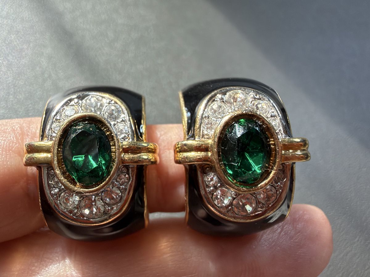 Orecchini pendenti & Orecchini a lobo: Vintage Ohrringe Clips Luxus Modeschmuck   – Usato da Lamone venduto da LaCantinaMagica 1