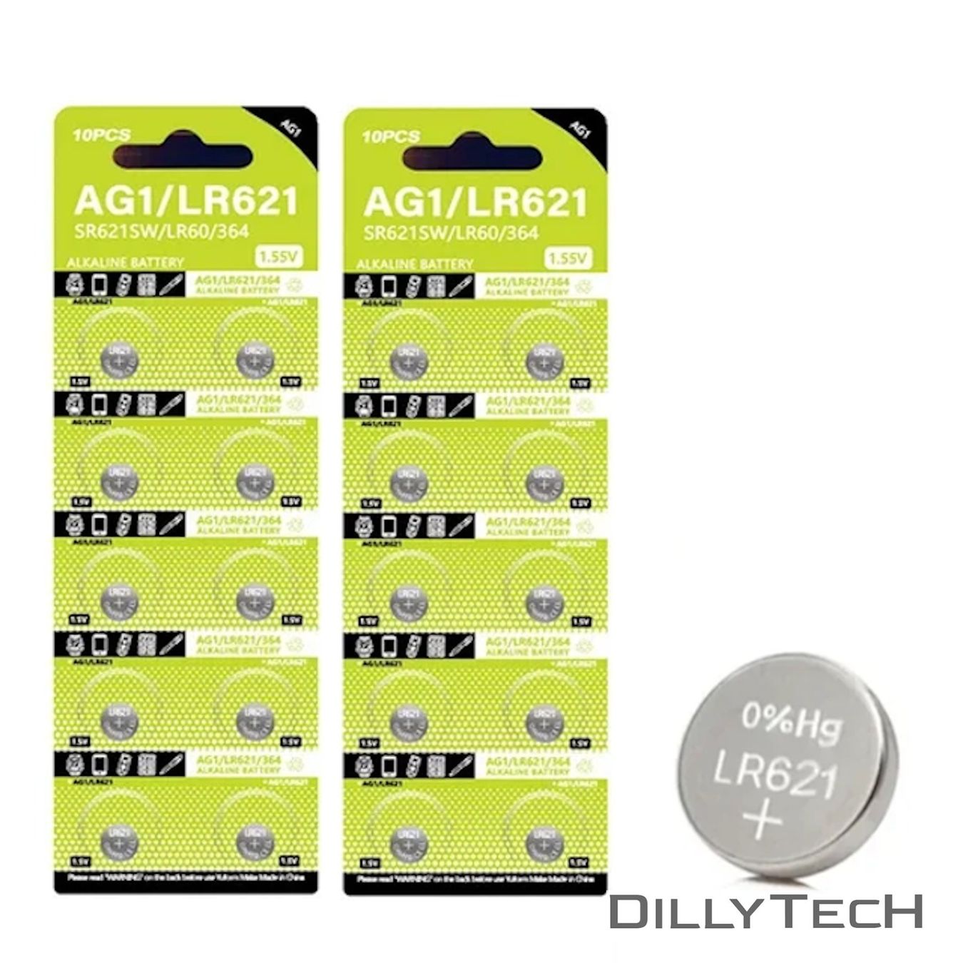 Caricatori & Batterie: DTecH AG1, LR60, 364 Knopfzellenbatterie - 50 Stk. – Nuovo e nell'imballaggio originale da Meilen venduto da DillyTecH 2