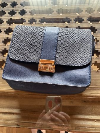 Manoukian Handtasche, Schlangenmuster, Goldkette, neuw.