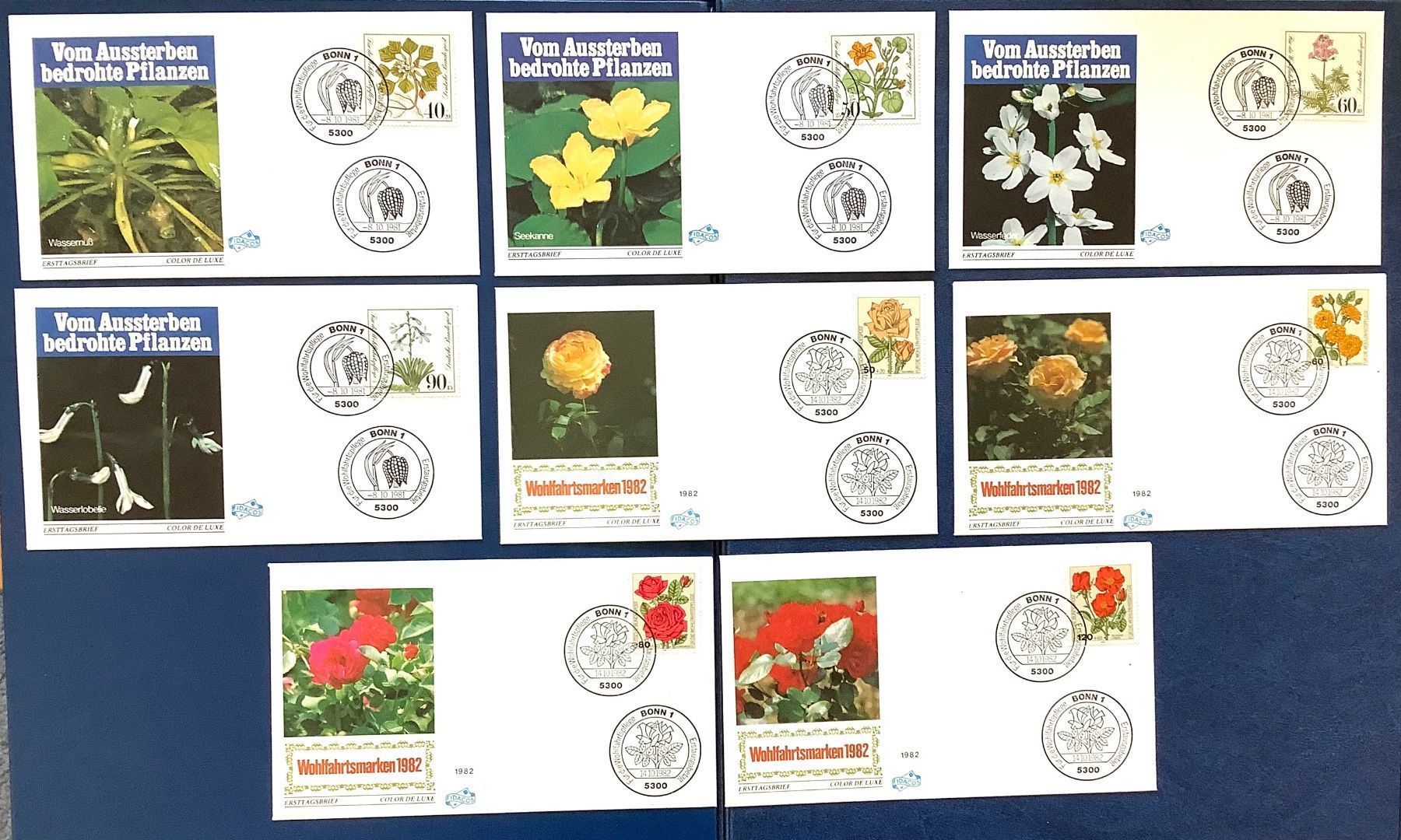 Tutti i francobolli: 1981-1982 FDC Deutschland Blumen 2 Sätze – Nuovo (secondo la descrizione) da Liestal venduto da Pep3
