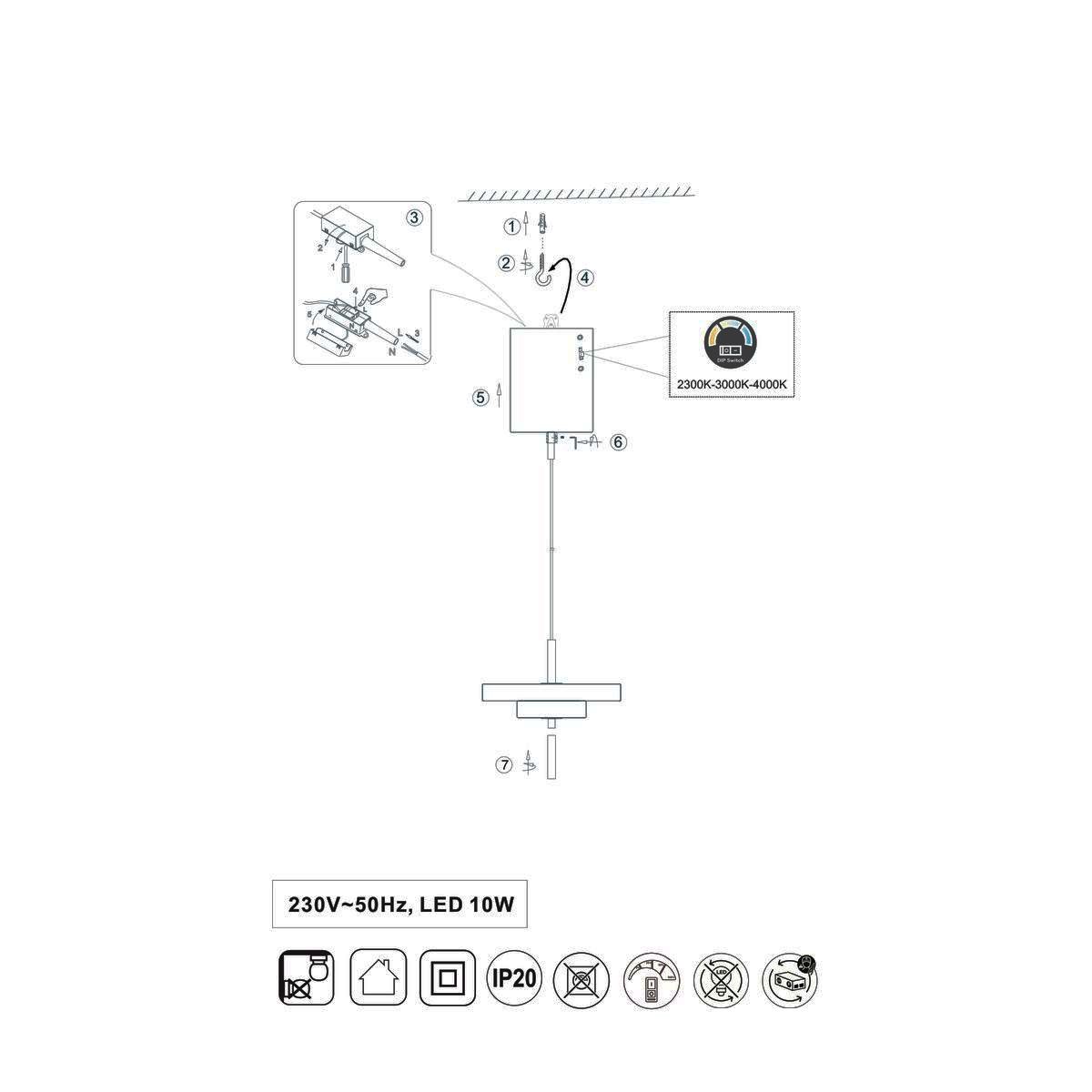 Lampadari & plafoniere: LED Pendelleuchte, Schwarz, CCT, 20 cm Ø – Nuovo (secondo la descrizione) da Kreuzlingen venduto da Smart-Light 9