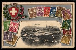 Einsiedeln, Ortsansicht aus der Vogelsch