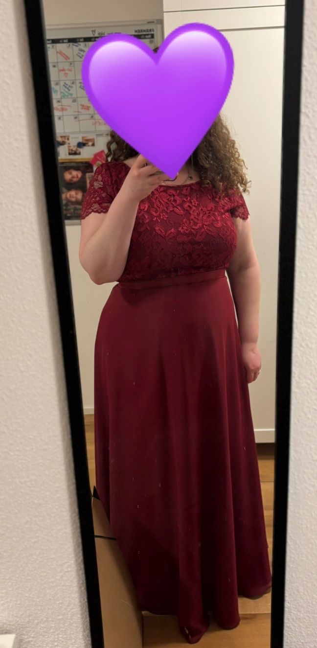 Vestiti: Rotes Vera Mont Kleid mit Spitze, Grösse 46 – Usato da Winterthur venduto da rub_s6ph 4