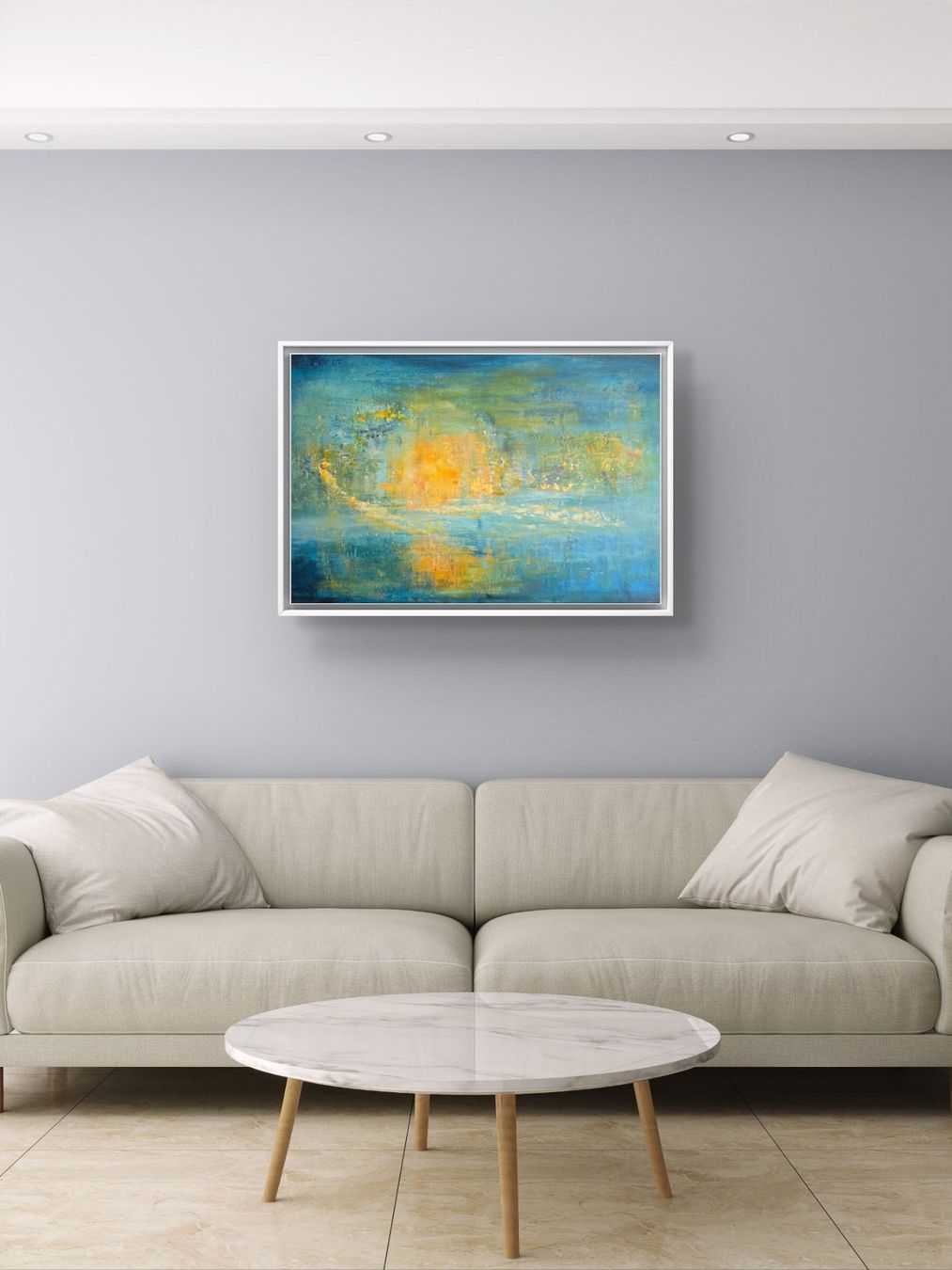 Dipinti: Abstraktes Acrylbild mit Sonnenschein, 50x70 cm – Nuovo e nell'imballaggio originale da Beinwil am See venduto da Superchance 2