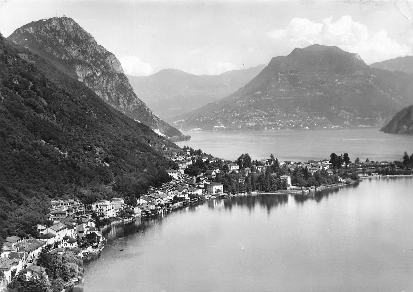 Cartoline postali: Aereo foto Melide G – Usato da Biasca venduto da Blenio71