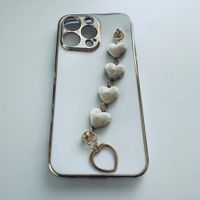 Hülle Cover Etui Case Weiss für iPhone 14 Pro Max Herzkette
