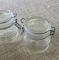 2 Glass Jars with Hinged Lids