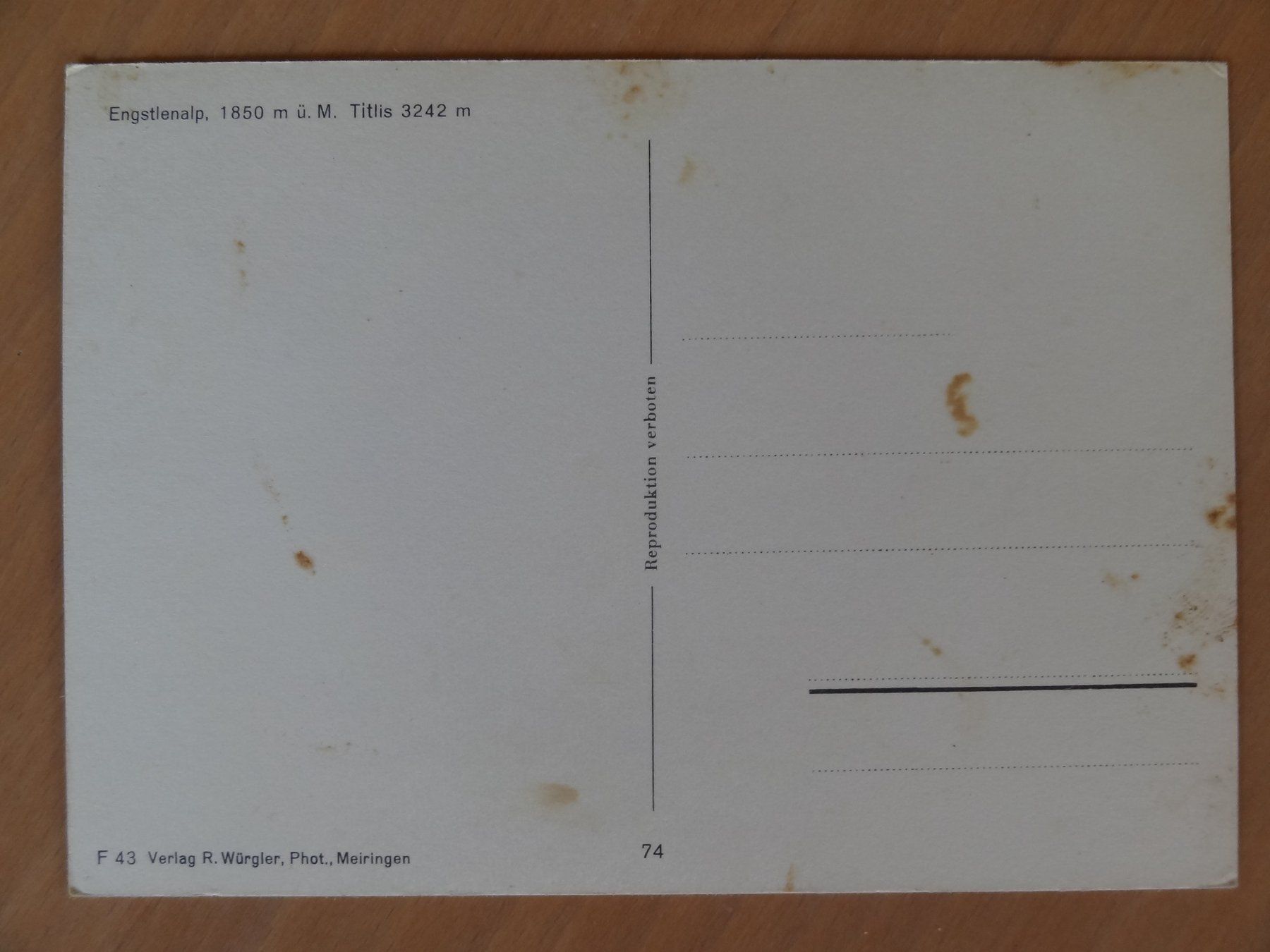 Ansichtskarten: Engstlenalp, Jochpass - 2 cartes - année 1990 – Gebraucht aus St Léonard von Riglin 3