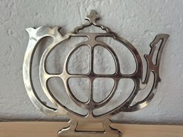 Teekannen-Untersetzer, versilbert, Vintage, Shabby Chic!