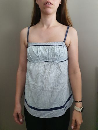 Pepe Jeans women XS Summer Top, Blue & White, Cute Bow