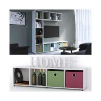 LUDUS Raumteiler 144x36cm - Weiss Paravent Regal
