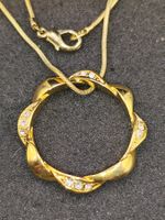 Vintage vergoldete Anhänger mit Kette schmucksteine Top