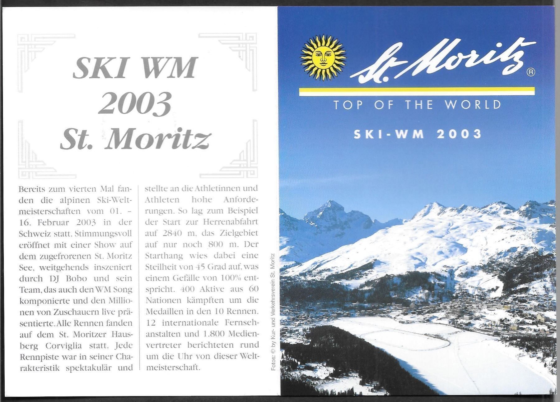 Tutti i francobolli: Sonderfolder Ski WM St. Moritz 1.-16.2.2003 – Nuovo (secondo la descrizione) da Olten venduto da clotaldi 1