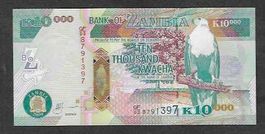 Zambia  10.000  Kwacha  2008  Bankfrisch