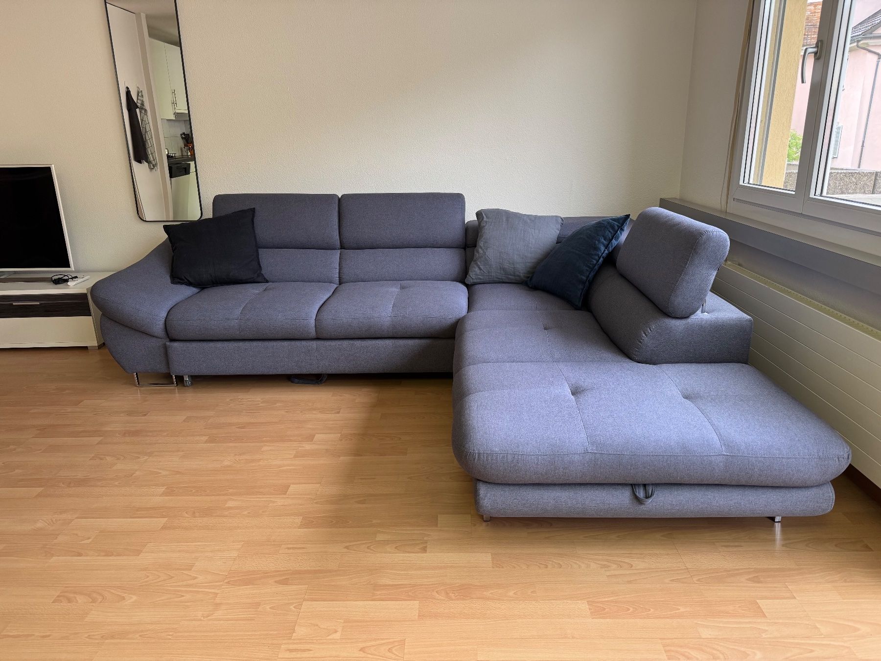 Sofas: Hom´in Ecksofa FABIO, Schlafsofa, blau – Gebraucht aus St. Gallen von cedisells 1