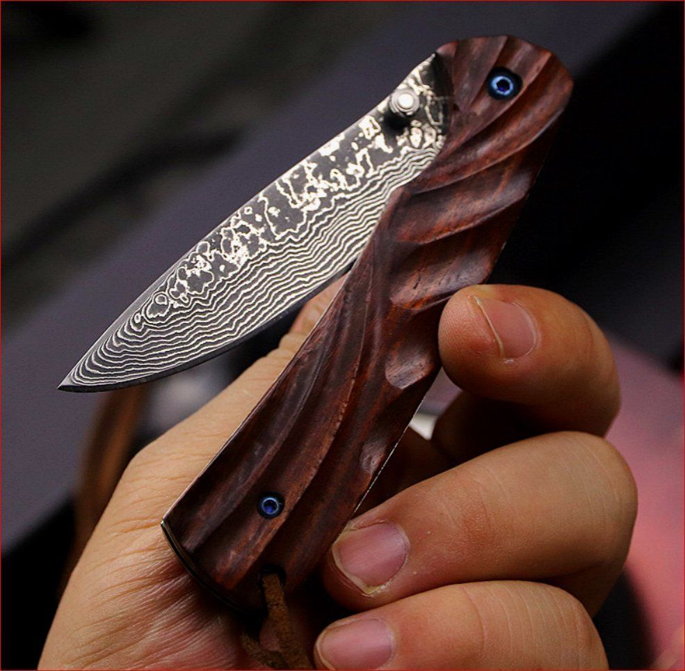 Coltelli tascabile: Taschenmesser handgefertigt mit Lederetui – Nuovo e nell'imballaggio originale da Burgdorf venduto da XJ6 4