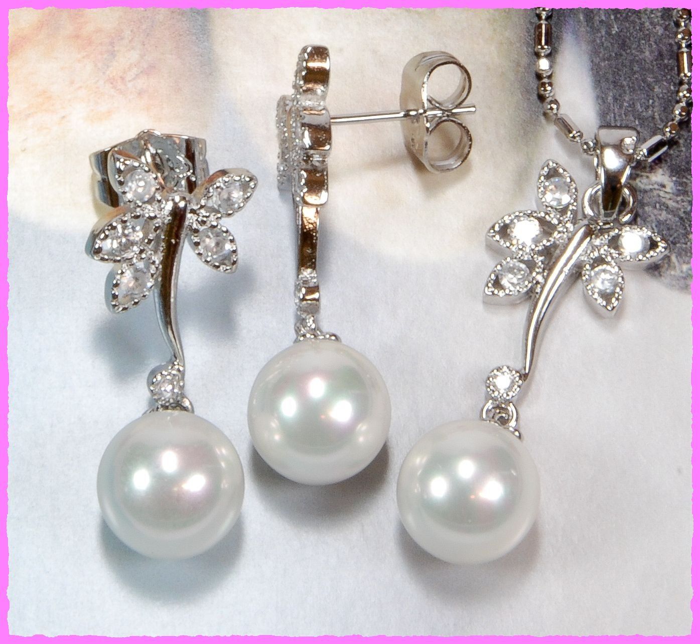 Catenine: Muschelkernperlen Schmuckset ca. 9mm Perlen – Nuovo e nell'imballaggio originale da Oberglatt ZH venduto da Diamond-Girl 1