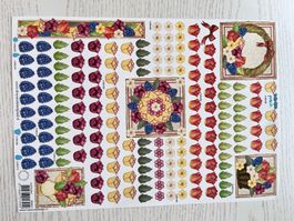1 Set Kartenbögen mit 10 Blumen Designs