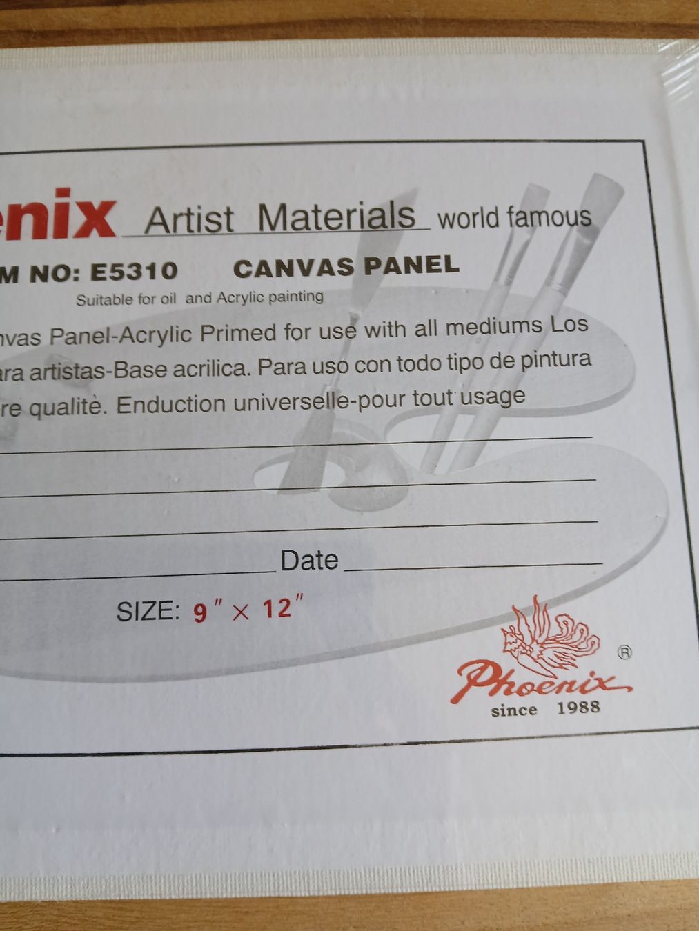 Dipinti: NEW! Phoenix Canvas Panel 9" x 12" new – Nuovo e nell'imballaggio originale da Dübendorf venduto da LoRi-2026 1