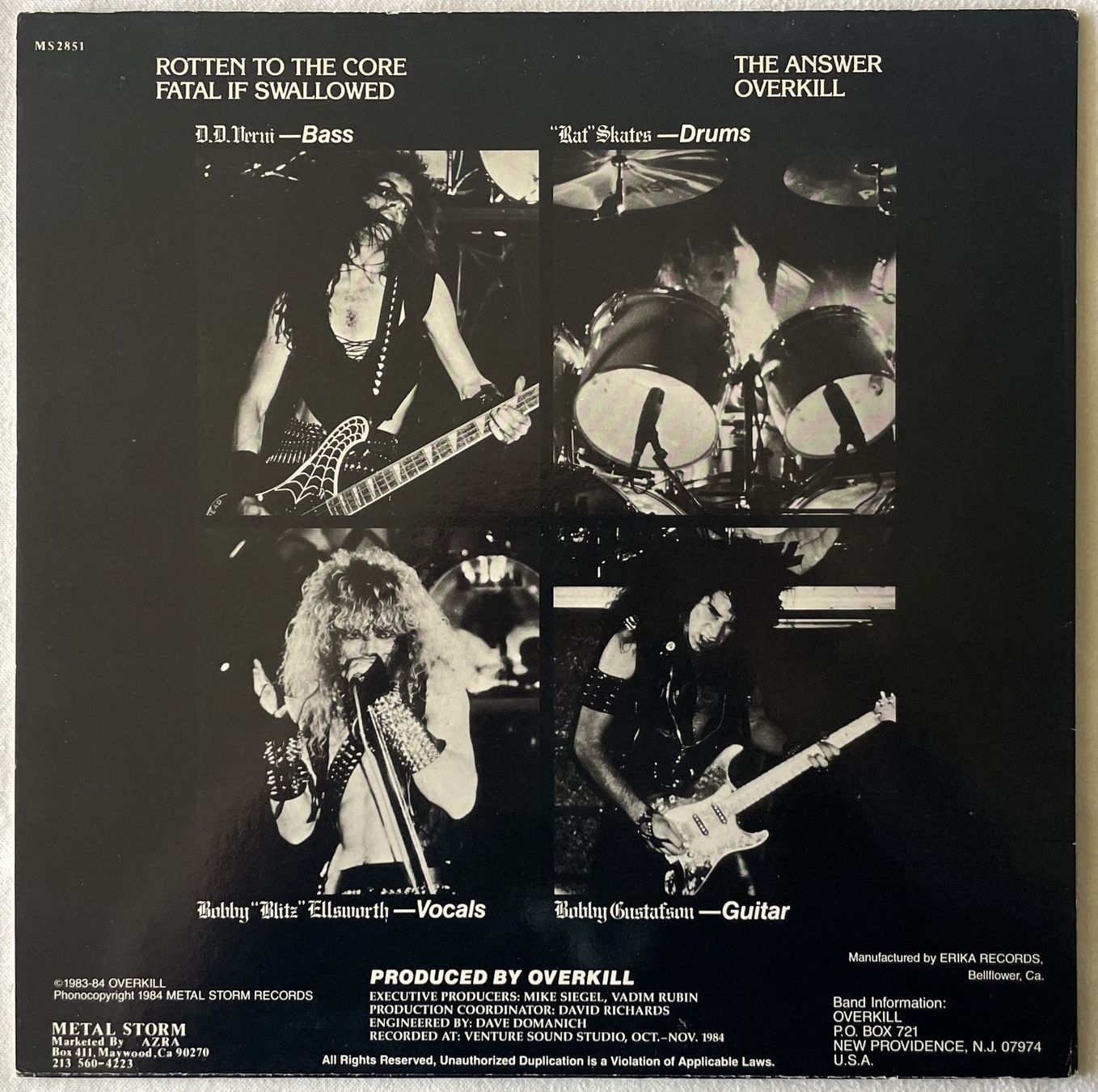 Dischi in vinile: Overkill – Overkill - EP - 1985 - US First Press - Ultra Rar – Usato da Uster venduto da Zardodel 1