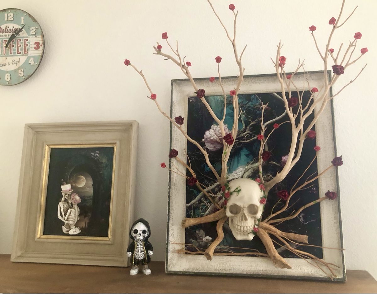Foto & Immagini: 3 D Bild mit Totentkopf und Wurzelbaum-Rosen – Usato da Oberwil BL venduto da scorpio70 3