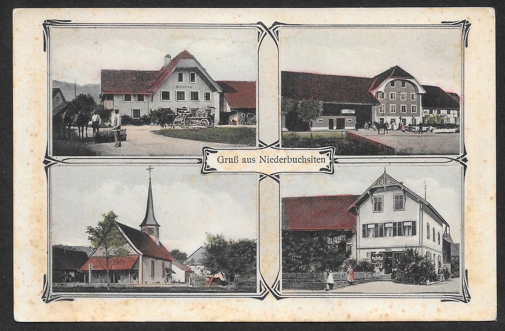 Ansichtskarten: Niederbuchsiten 4 Bilder Feldpoststempel – Gebraucht aus Olten von clotaldi