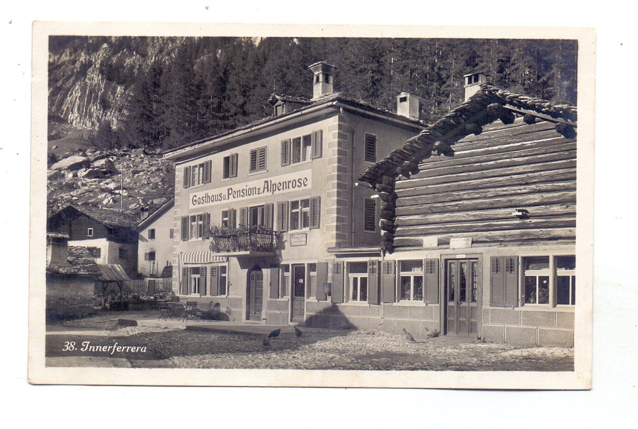 Cartoline postali: Innerferrera - Gasthaus Alpenrose – Usato da Tagelswangen venduto da Miski