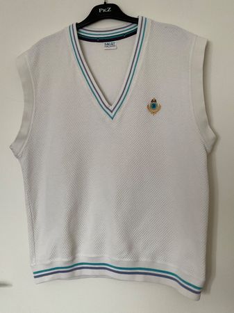 BALLY Vintage Gilet Pullover Gr L weiss