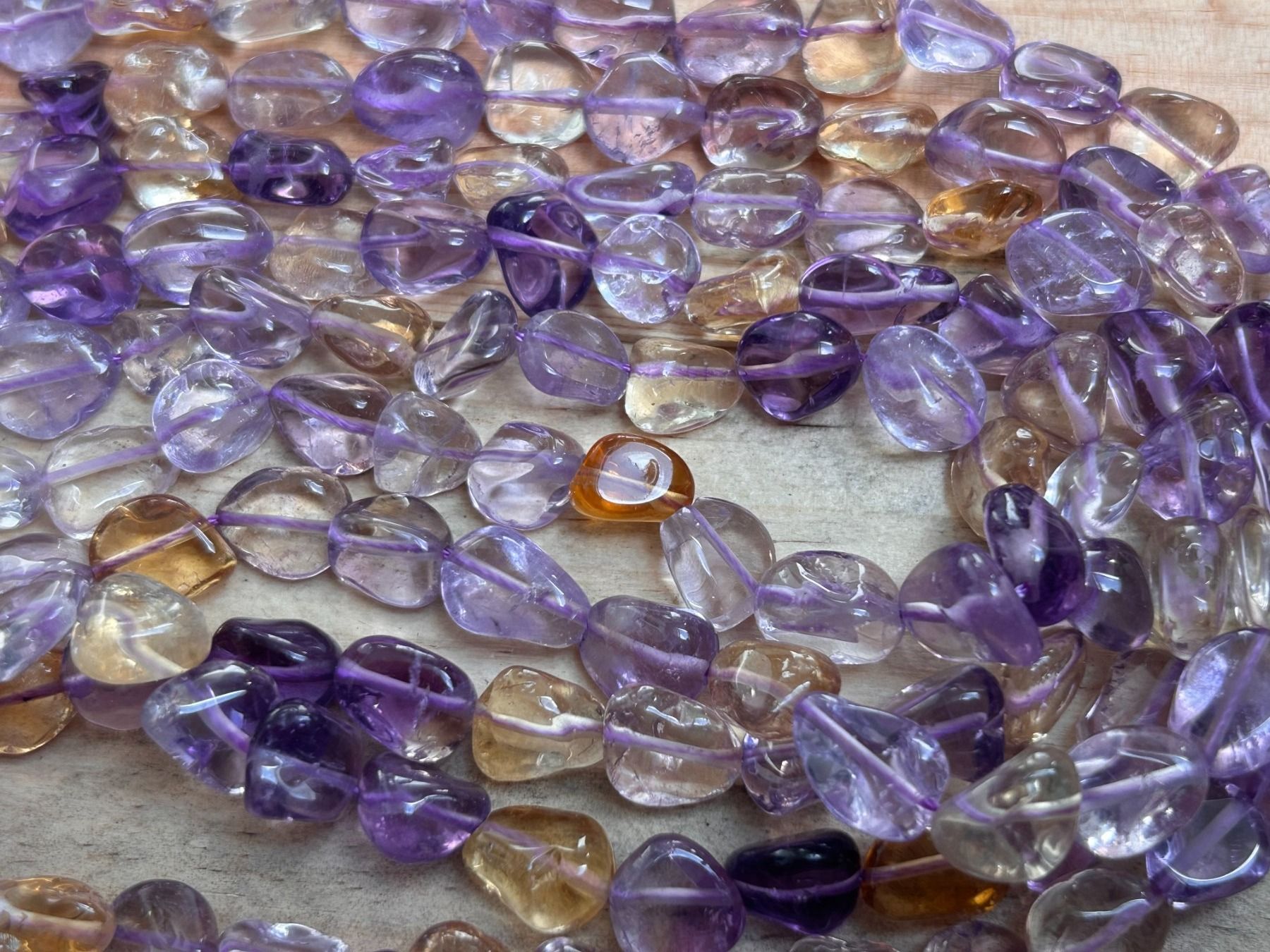 Pietre preziose: Strang echte Ametrine Nuggets / stone 8-10 mm – Nuovo e nell'imballaggio originale da Niederrohrdorf venduto da Ytobi 3