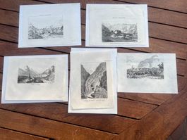 Petites Gravures anciennes  - Lot de 5!