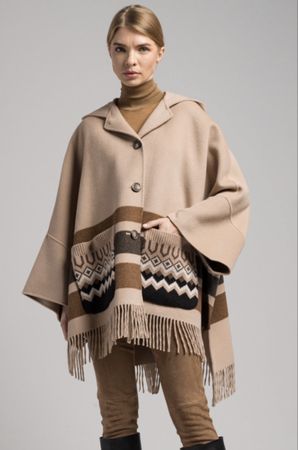 Poncho à capuche en laine MAX MARA - taille S - neuf