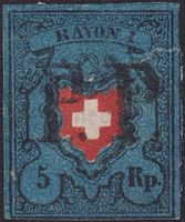 Rayon: 15II.d (tiefdunkelblau), Type 5, vollrandig, 1'800.-