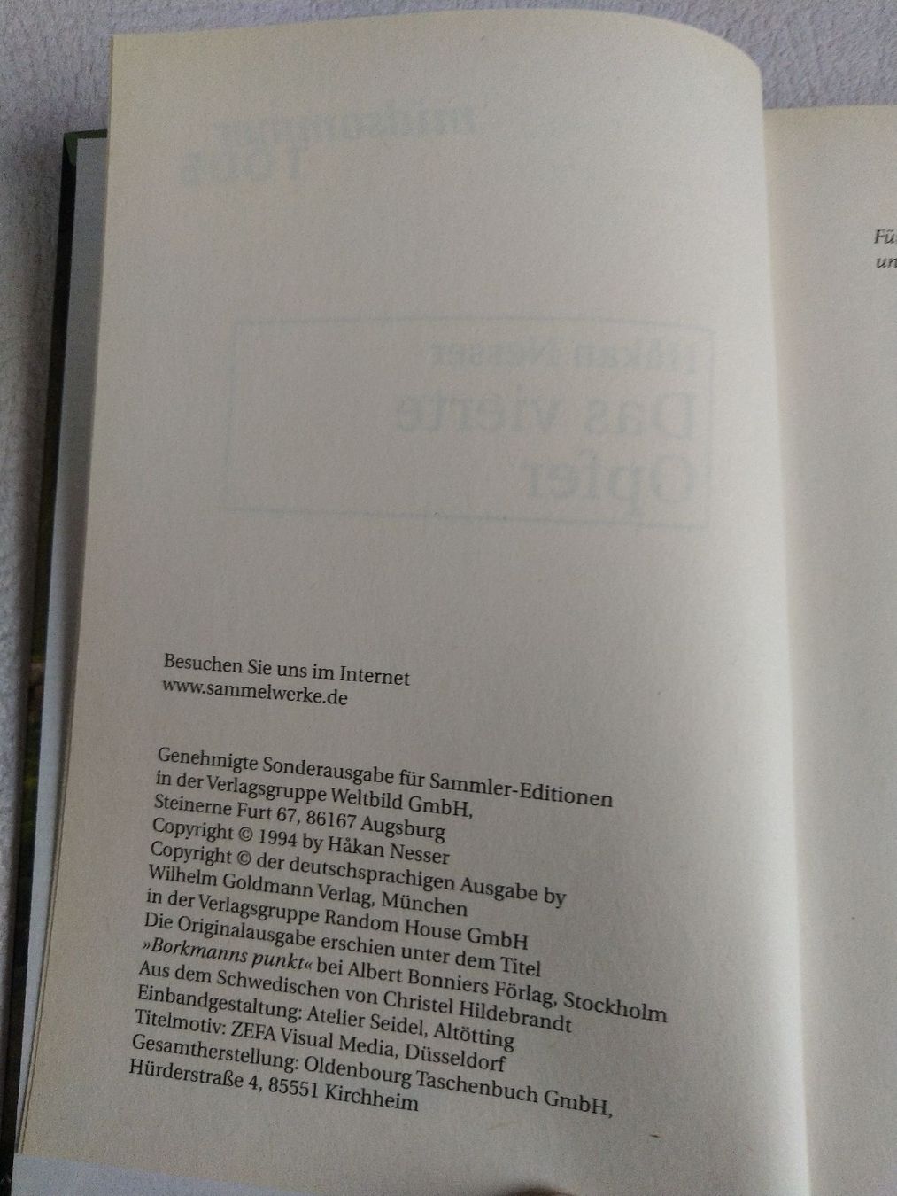 Libri: Håkan Nesser - Das vierte Opfer – Usato da Bergdietikon venduto da Tanne_10 3